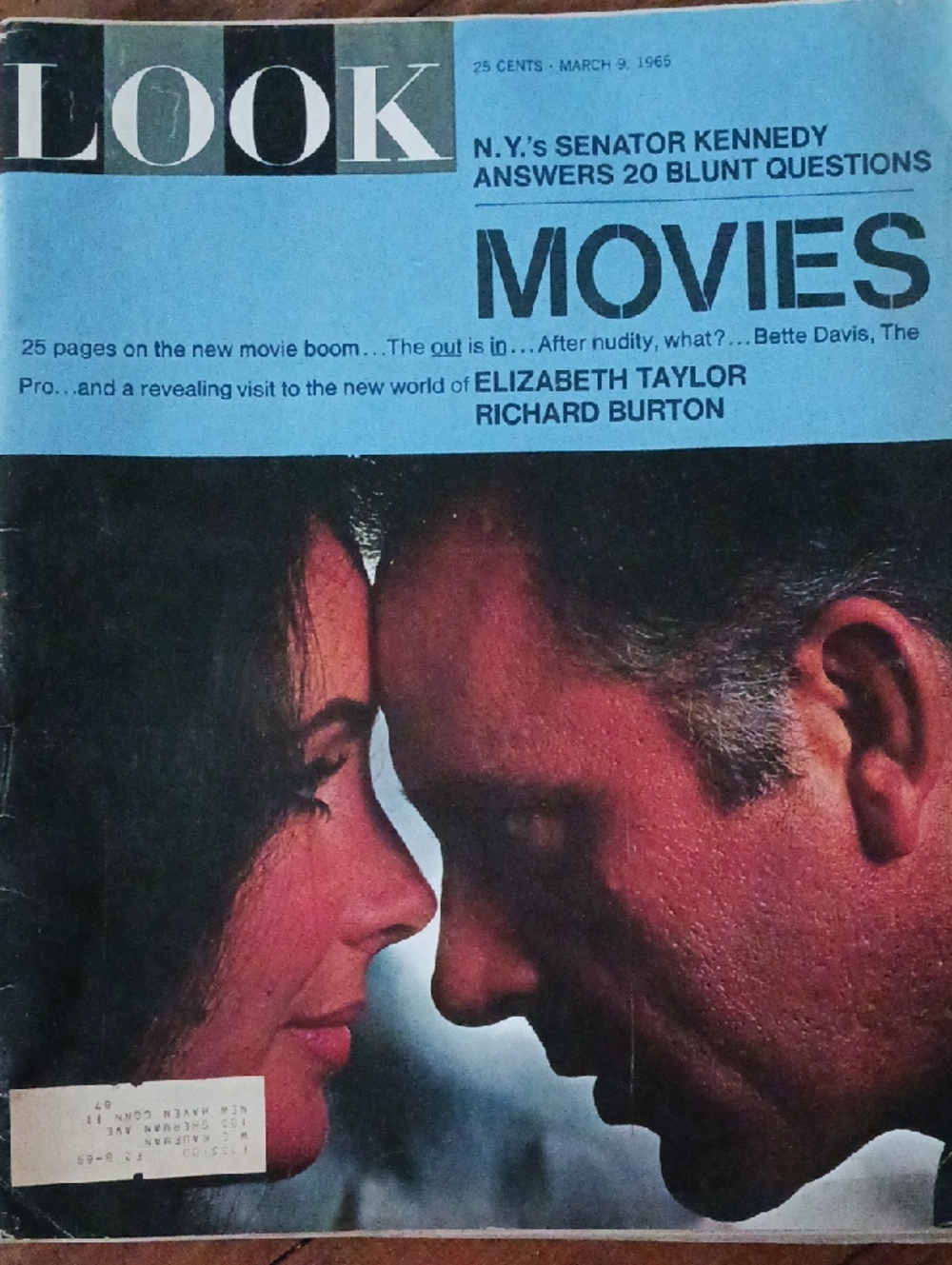 Look Magazine March 1965 Kennedy Movies Liz Taylor Richard Burton Michelangelo